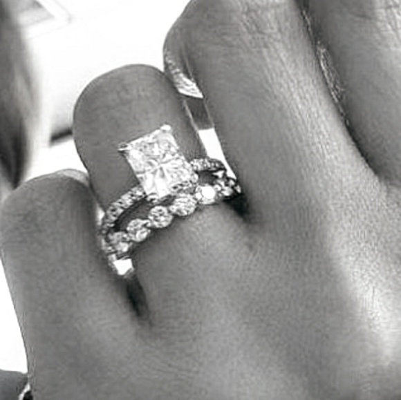 White Princess 925 Sterling Silver Ring Set - Picture 1 of 1